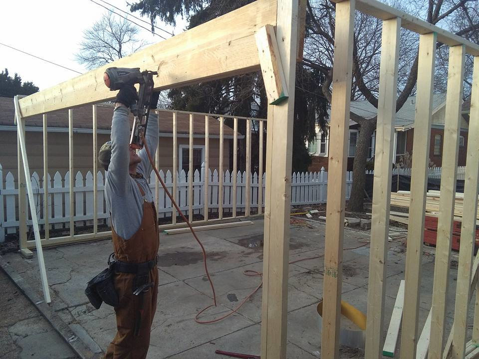 Home addition under construction
